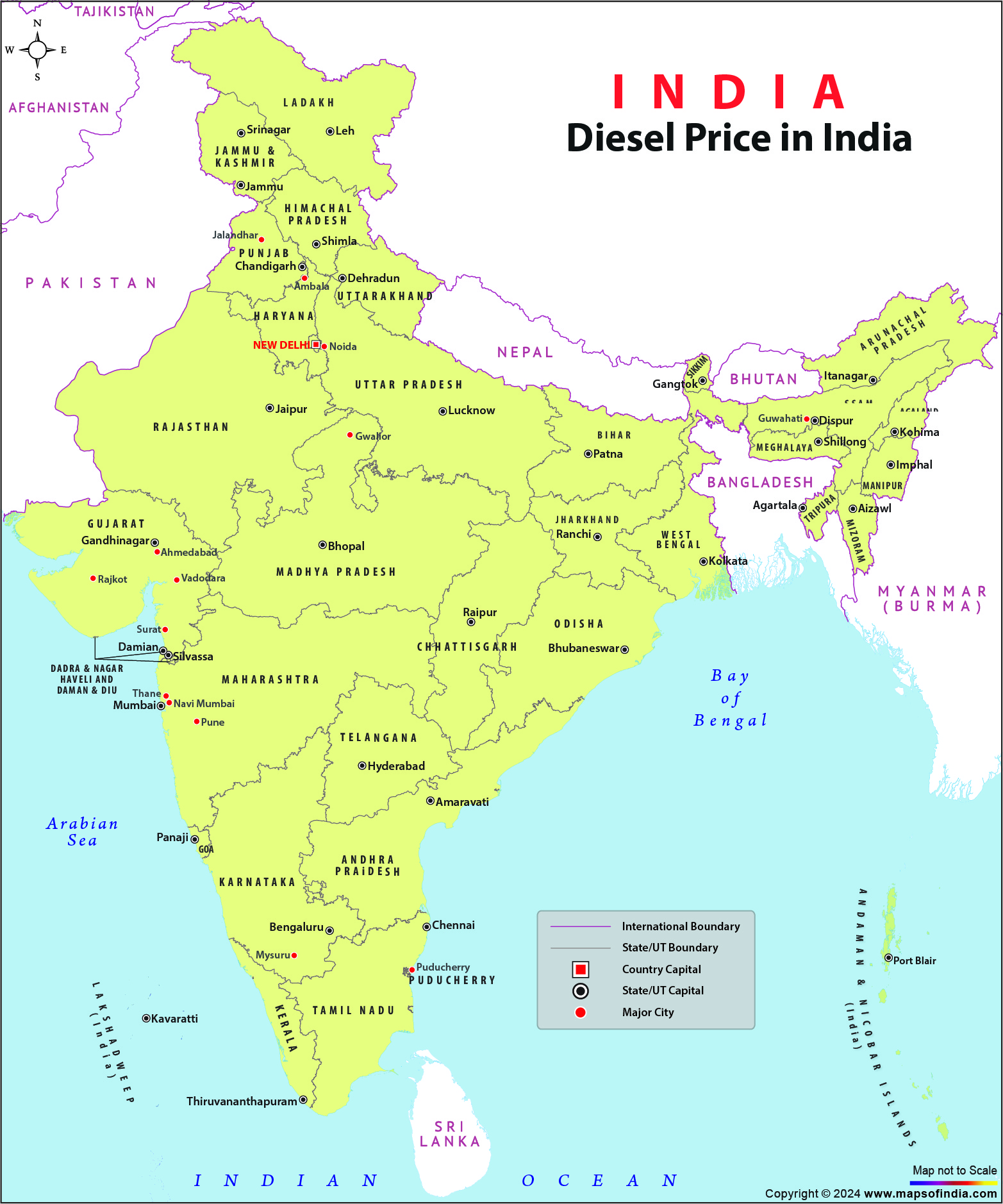 Petrol Price India Map